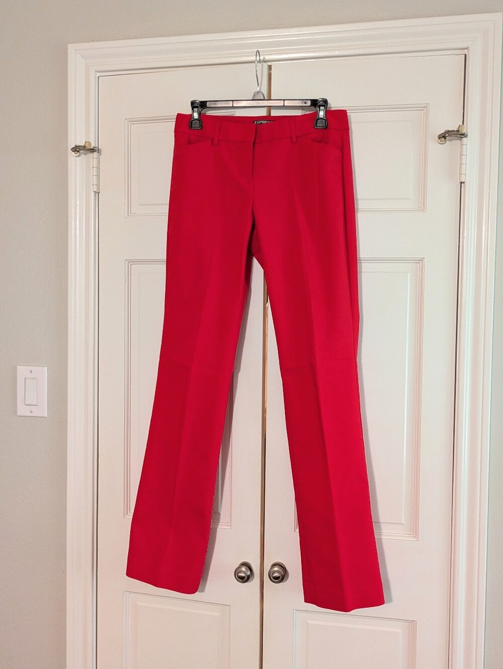 Express Editor Red Dress Pants • Mid Rise Bootcut Flare Trousers Size 2R Workwea